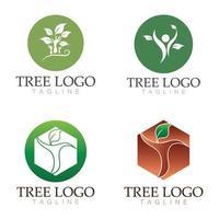 Baum-Logo-Symbol-Vektor-Illustration-design.Vektor-Silhouette eines Baum-Vorlagen von Baum-Logo und Wurzel-Baum des Lebens-Design-Illustration