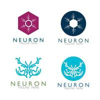 Neuron-Logo oder Nervenzellen-Logo-Design, Molekül-Logo-Illustrationsvorlagensymbol mit Vektorkonzept vektor