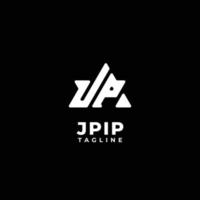 triangel initialer monogram logotyp med bokstaven jp, j och p vektor