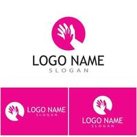 Handpflege Logo Vorlage Vektor Icon Business