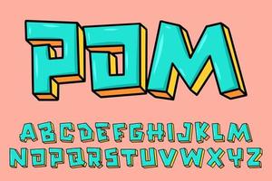 Alphabet-Pop-Art-Cartoon-Graffity-Text-Vektorbuchstaben vektor