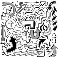 handritad pil doodle vektor set