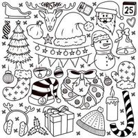 handritad christmas doodle vektor set