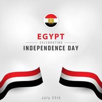 glad egyptens självständighetsdag 23 juli firande vektor designillustration. mall för affisch, banner, reklam, gratulationskort eller print designelement