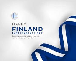 glad finlands självständighetsdag 6 december firande vektor designillustration. mall för affisch, banner, reklam, gratulationskort eller print designelement