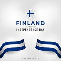 glad finlands självständighetsdag 6 december firande vektor designillustration. mall för affisch, banner, reklam, gratulationskort eller print designelement