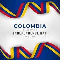 glad colombia självständighetsdag 20 juli firande vektor designillustration. mall för affisch, banner, reklam, gratulationskort eller print designelement