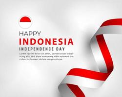 glad Indonesiens självständighetsdag 17 augusti firande vektor designillustration. mall för affisch, banner, reklam, gratulationskort eller print designelement