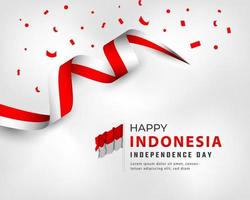 glücklicher indonesischer unabhängigkeitstag am 17. august feiervektordesignillustration. vorlage für poster, banner, werbung, grußkarte oder druckgestaltungselement vektor