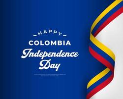 glad colombia självständighetsdag 20 juli firande vektor designillustration. mall för affisch, banner, reklam, gratulationskort eller print designelement