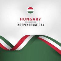 lycklig Ungerns självständighetsdag 15 mars firande vektordesignillustration. mall för affisch, banner, reklam, gratulationskort eller print designelement vektor