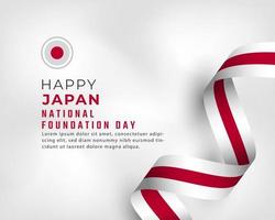 Happy Japan National Foundation Day 11. Februar Feier Vector Design Illustration. vorlage für poster, banner, werbung, grußkarte oder druckgestaltungselement