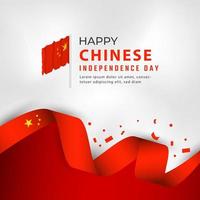 glad kinesisk nationaldag firande vektor designillustration. mall för affisch, banner, reklam, gratulationskort eller print designelement