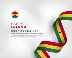 happy ghana unabhängigkeitstag 6. märz feier vektor design illustration. vorlage für poster, banner, werbung, grußkarte oder druckgestaltungselement