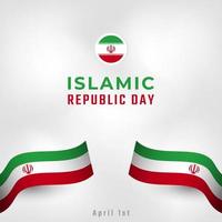 glücklicher iran islamische republik tag 1. april feier vektor design illustration. vorlage für poster, banner, werbung, grußkarte oder druckgestaltungselement