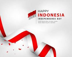 glad Indonesiens självständighetsdag 17 augusti firande vektor designillustration. mall för affisch, banner, reklam, gratulationskort eller print designelement