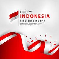 glücklicher indonesischer unabhängigkeitstag am 17. august feiervektordesignillustration. vorlage für poster, banner, werbung, grußkarte oder druckgestaltungselement vektor