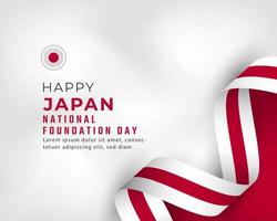 Happy Japan National Foundation Day 11. Februar Feier Vector Design Illustration. vorlage für poster, banner, werbung, grußkarte oder druckgestaltungselement