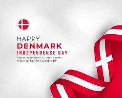 lycklig danmarks självständighetsdag 5 juni firande vektor designillustration. mall för affisch, banner, reklam, gratulationskort eller print designelement