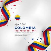 glücklicher unabhängigkeitstag von kolumbien am 20. juli feiervektordesignillustration. vorlage für poster, banner, werbung, grußkarte oder druckgestaltungselement vektor