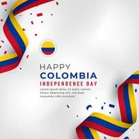 glad colombia självständighetsdag 20 juli firande vektor designillustration. mall för affisch, banner, reklam, gratulationskort eller print designelement