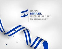 glückliche israel-unabhängigkeitstagfeiervektor-designillustration. vorlage für poster, banner, werbung, grußkarte oder druckgestaltungselement vektor