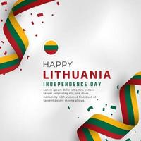 glad Litauens självständighetsdag 11 mars firande vektor designillustration. mall för affisch, banner, reklam, gratulationskort eller print designelement
