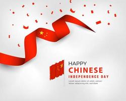 glückliche chinesische nationalfeiertagsfeiervektor-designillustration. vorlage für poster, banner, werbung, grußkarte oder druckgestaltungselement vektor