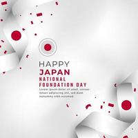 Happy Japan National Foundation Day 11. Februar Feier Vector Design Illustration. vorlage für poster, banner, werbung, grußkarte oder druckgestaltungselement