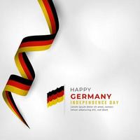 glad Tysklands självständighetsdag 3 oktober firande vektor designillustration. mall för affisch, banner, reklam, gratulationskort eller print designelement