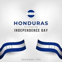 lycklig honduras självständighetsdag 15 september firande vektor designillustration. mall för affisch, banner, reklam, gratulationskort eller print designelement