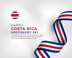 happy costa rica unabhängigkeitstag 15. september feier vektor design illustration. vorlage für poster, banner, werbung, grußkarte oder druckgestaltungselement