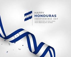 lycklig honduras självständighetsdag 15 september firande vektor designillustration. mall för affisch, banner, reklam, gratulationskort eller print designelement