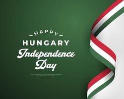 glücklicher ungarischer unabhängigkeitstag 15. märz feiervektordesignillustration. vorlage für poster, banner, werbung, grußkarte oder druckgestaltungselement vektor