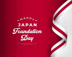 glad japan national foundation day 11 februari firande vektor designillustration. mall för affisch, banner, reklam, gratulationskort eller print designelement