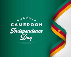 glücklich kamerun unabhängigkeitstag 1. januar feier vektor design illustration. vorlage für poster, banner, werbung, grußkarte oder druckgestaltungselement