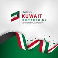 happy kuwait unabhängigkeitstag 25. februar feier vektor design illustration. vorlage für poster, banner, werbung, grußkarte oder druckgestaltungselement