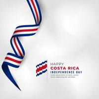 glad costa rica självständighetsdagen 15 september firande vektor designillustration. mall för affisch, banner, reklam, gratulationskort eller print designelement