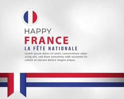 happy frankreich bastille tag oder unabhängigkeitstag feier vektor design illustration. vorlage für poster, banner, werbung, grußkarte oder druckgestaltungselement