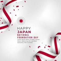 Happy Japan National Foundation Day 11. Februar Feier Vector Design Illustration. vorlage für poster, banner, werbung, grußkarte oder druckgestaltungselement