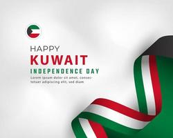 glad kuwait självständighetsdag 25 februari firande vektor designillustration. mall för affisch, banner, reklam, gratulationskort eller print designelement