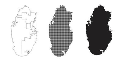 Katar-Karte isoliert auf weißem Hintergrund. vektor