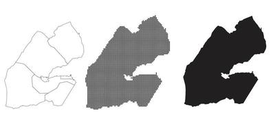 djibouti karta isolerad på en vit bakgrund. vektor