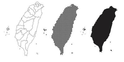 Taiwan-Karte isoliert auf weißem Hintergrund. vektor