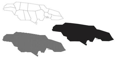 Jamaika-Karte isoliert auf weißem Hintergrund. vektor