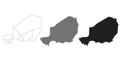 Niger-Karte isoliert auf weißem Hintergrund. vektor
