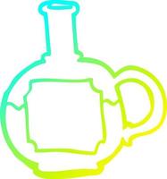 Kalte Gradientenlinie Zeichnung Cartoon-Lebensmittelflasche vektor