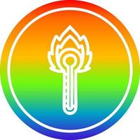 Flammenthermometer kreisförmig im Regenbogenspektrum vektor