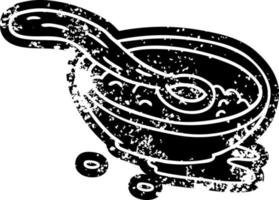 grunge ikon ritning av en flingor skål vektor