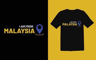 jag är från malaysia typografi t-shirt design premium vektor fil